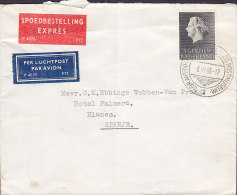 Netherlands Airmail Luchtpost & Spoedbestelling EXPRÉS Labels 's-GRAVENHAGE 1968 Cover Brief To BARCELONA Spain - Lettres & Documents
