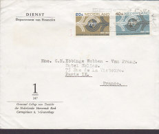 Netherlands DIENST Departement Van Financiën ´s-GRAVENHAGE 1965 Cover Brief To PARIS France ITU Complete Set Franking - Lettres & Documents