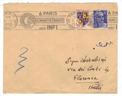 VER3104 - FRANCIA , Da Paris IX 3/8/1953 Per L'Italia - Perfins