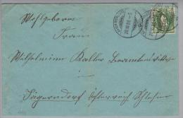Heimat AG Baden-Oberstadt 1896-06-28 Brief Nach Jägersdorf Zu#67D Stehende Helvetia - Briefe U. Dokumente
