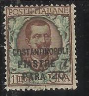 LEVANTE COSTANTINOPOLI 1922 PIASTRE 7 PARA 20 SU LIRE 1 USED - European And Asian Offices