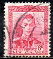 NEW ZEALAND 1938 King George VI  - 6d. - Red   FU - Usados