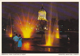 Canada Memorial Park Fountain At Night Winnipeg Manitoba - Winnipeg