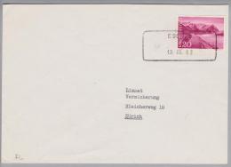 Heimat Liechtenstein Eschen 1962-03-13 Aushilfsstempel Auf Bedarfsbrief Nach Zürich - Lettres & Documents