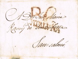 5381. Envuelta Pre Filatelica BARCELONA 1814 A San Celoni - ...-1850 Prephilately