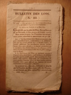 BULLETIN DE LOIS De 1825 - HARAS CHEVAL CHEVAUX - LE HAVRE LAVAL - ROUTE BLANC BLOIS BOURGANEUF ARGENTON - ARMEES OUEST - Décrets & Lois