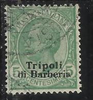 TRIPOLI DI BARBERIA 1909 SOPRASTAMPATO D´ITALIA ITALY OVERPRINTED CENT. 5 C USATO USED OBLITERE' - Bureaux D'Europe & D'Asie