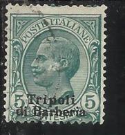 TRIPOLI DI BARBERIA 1909 SOPRASTAMPATO D´ITALIA ITALY OVERPRINTED CENT. 5 C USATO USED OBLITERE' - European And Asian Offices