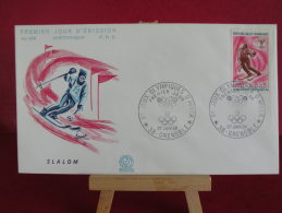 FDC, Jeux Olympiques D'hiver, Slalom - 38 Grenoble -  27.1.1968 - 1er Jour - - Winter 1968: Grenoble