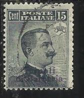 TRIPOLI DI BARBERIA 1909 SOPRASTAMPATO D´ITALIA ITALY OVERPRINTED CENT. 15 C USATO USED OBLITERE' - European And Asian Offices