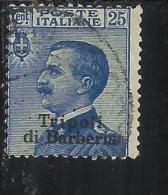 TRIPOLI DI BARBERIA 1909 SOPRASTAMPATO D´ITALIA ITALY OVERPRINTED CENT. 25 C USATO USED OBLITERE' - European And Asian Offices