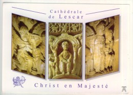 Cathédrale De Lescar  Notre-Dame  XIIe S. Chapiteau Christ En Majesté   Glacée R/verso TBE - Lescar