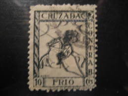 CRUZADA CONTRA EL FRIO Spanish Civil War Guerra Civil Era Horse Soldier Poster Stamp Label Vignette Viñeta Spain - Viñetas De La Guerra Civil