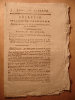BULLETIN CONVENTION NATIONALE 1795 - CONQUETE COL DU MONT ALPES VERNON EURE TRIBUNAL REVOLUTIONNAIRE COCARDE TRICOLORE - Décrets & Lois