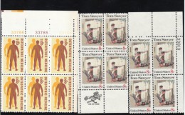 US Stamp Mr. ZIP & Plate # Block Of 4 Or 6, #1469 #1470, Tom Sawyer Osteopathic Medicine Issues - Plate Blocks & Sheetlets