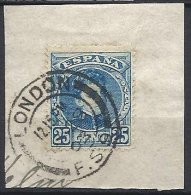 ESPAGNE - 25 C. De 1901-05  Avec Une Oblitération Anglaise Sur Fragment - Used Stamps