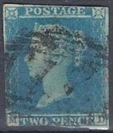 GRANDE-BRETAGNE - 2 P. Bleu Sur Azuré Oblitéré - Used Stamps