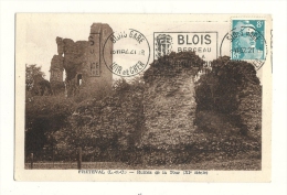 Cp, 41, Fréteval, Ruines De La Tour, Voyagée 1952 - Other & Unclassified