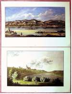 2 X Nachdruck Von Kolorierter Radierung + Aquarell  -  Dresden  -  Loschwitz , Briesnitz  -  Um 1800  -  Ca. 41 X 28 Cm - Tempere