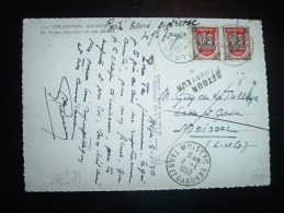 CP POUR LA FRANCE TP BLASON ORAN 6F X2 OBL. 5-1-1950 ALGER RP + RETOUR A L'ENVOYEUR / CACHET MOISSAC TARN ET GARONNE (82 - Lettres & Documents