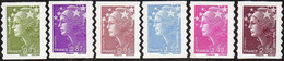 France Autoadhésif ** N°  486 à 491 - Marianne De Beaujard 0.75 Olive 0.87 Violet 0.95 Brun 1.35 Bleu 1.40 Rose 2.30 Bru - Unused Stamps