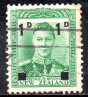 NEW ZEALAND 1941 King George VI Surcharged -1d. On 1/2d. - Green  FU - Usados