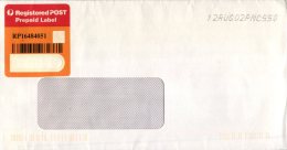 (919) Australia Registered Post Prepaid Label On Commercial Envelope - Oficiales