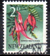 NEW ZEALAND 1960 Kowhai Ngutu-kaka - 2d - Multicoloured FU - Usati