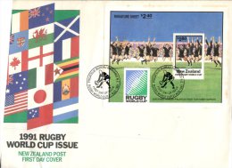 (919) New Zealand - Rugby World Cup FDC Cover - 1991 - FDC