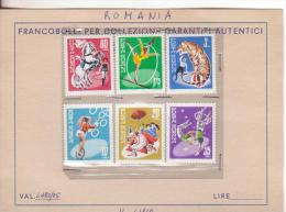 Arte-Circo-Circus-Cirque-Romania-Roumanie-Rumänien-1969-Yvert 2480/5--Nuovi-Nouveau-N Ew - Circo