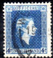 NEW ZEALAND 1954 Official - Queen Elizabeth II  - 4d. - Blue  FU - Officials