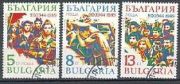 BULGARIA \ BULGARIE - 1989 - 45 Ans De La Victoire De La Revolution Socialiste En Bulgarie - 3v Obl - Gebruikt