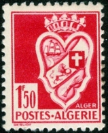 ALGERIA, COLONIA FRANCESE, FRENCH COLONY, STEMMI, 1942, FRANCOBOLLO NUOVO (MLH*) Scott 141 - Unused Stamps