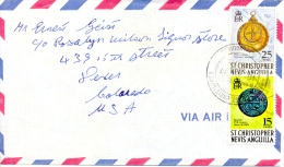 " Astrolabe " Sur Lettre De St. Christopher Nevis-Anguilla Vers USA 1977 - Relojería