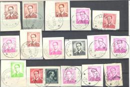 3Rv-983: Restje Van 16 Fragmenten Met Een Boudewijn Met Bril Met Sterstempel....VLIJTINGEN, VELM, HERDEREN, KINROY, LEMB - 1953-1972 Occhiali
