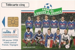 CARTE-PRIVEE-5U-GN 492-03/98-GEM2-CANDIA-EQU IPE DE FRANCE FOOT-NEUVE-TBE   -LUXE - 5 Units