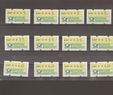 Bund Sammlung Von 12 Automatenmarken Von 1981 Jeder Wert Mit Zählnummer - Machine Labels [ATM]