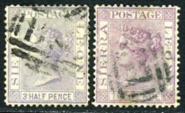 Sierra Leone #13 & 14 Used Victorias From 1876-77 - Sierra Leona (...-1960)