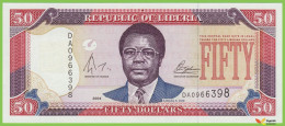 Voyo LIBERIA 50 Dollars 2004 P29b B309b Prefix DA UNC Samuel K. Doe - Liberia