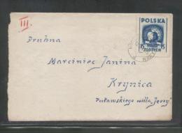 POLAND 1948 INTERNATIONAL YOUTH CONFERENCE TYPE 2 ON LETTER KROSCIENKO NAD DUNAJCEM TO KRYNICA - Briefe U. Dokumente