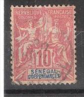SENEGAL, 1900, Type Groupe, Yvert N° 22, 10 C Rouge, TB, Cote 2,00 Euros - Used Stamps