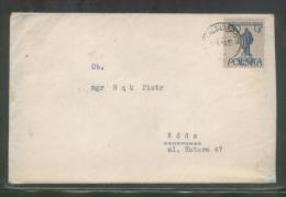 POLAND 1956 LETTER STALINOGROD TO LODZ SINGLE FRANKING 60GR MICKIEWICZ MONUMENT - Briefe U. Dokumente