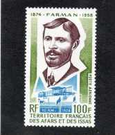 Afars Et Issas (Territoire Des) : FARMAN Henri : Aviateur Français - Constructeur D'avions Et Automobiles - S - Unused Stamps