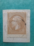 N° 21 O  Napoléon III Sur Fragment ,  Timbre + Grand,  Légende Et Faciale Effacée. TB. - Used Stamps