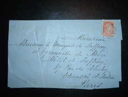 LETTRE (PLI) TP 3C POUR LA FRANCE + MARQUIS DE SAFFRAY DE GRANVILLE DE MEZI + HOTEL DE SAFFRAY à PARIS - Briefe U. Dokumente