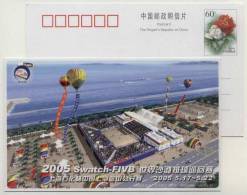China 2005 Swatch FIVB Beach Volleyball World Tour Advertising Pre-stamped Card #2 - Volley-Ball