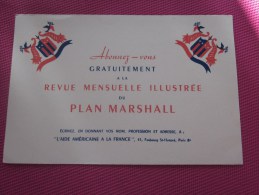 BUVARD Publicitaire: Abonnez-vous Gratuitement à La Revue Mensuelle Illustrée Du Plan Marshall Aide Américaine à La Fran - Papeterie