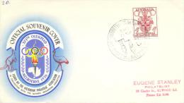 Australia Olympic Games 1956 Melbourne Official Souvenir Cover - Coat Of Arms Stamp - Medal Ceremony Handstamp - Ete 1956: Melbourne