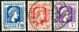 ALGERIA, COLONIA FRANCESE, FRENCH COLONY, 1944, FRANCOBOLLI USATI, Scott 179,182,183 - Used Stamps