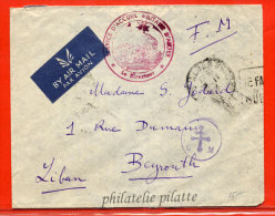 ALGERIE LETTRE FRANCHISE MILITAIRE D'ALGER POUR BEYROUTH LIBAN - Storia Postale